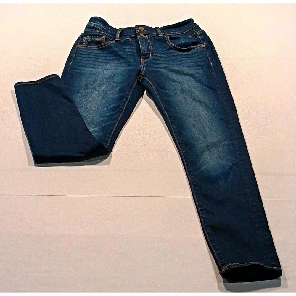 Buckle Black Fit No 93 Ankle Skinny Jeans 27x29 Double Button Smoothing Shaping